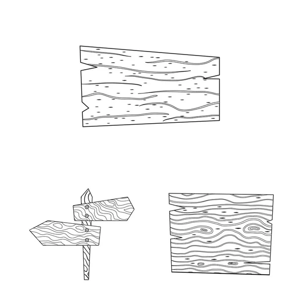 硬木和材料符号的孤立对象。收集硬木和木材股票符号的网络. — 图库矢量图片