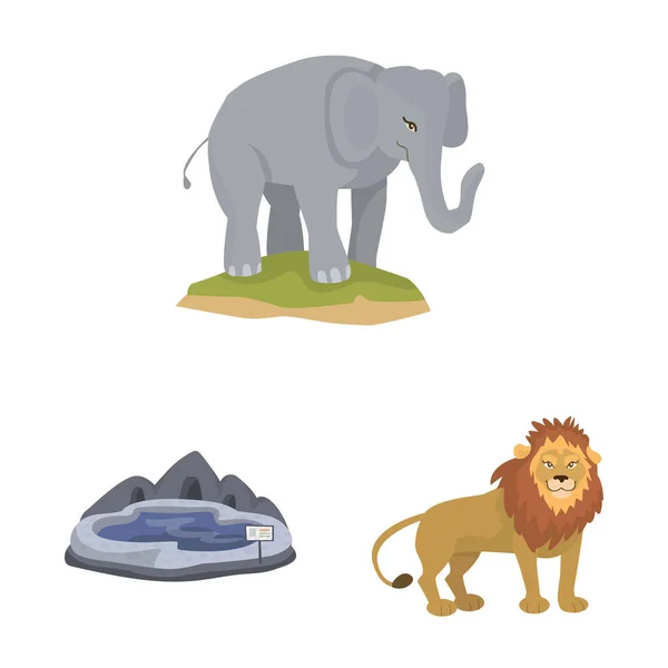 Vector illustration of zoo and park symbol. Collection of zoo and animal vector icon for stock. — Stock Vector