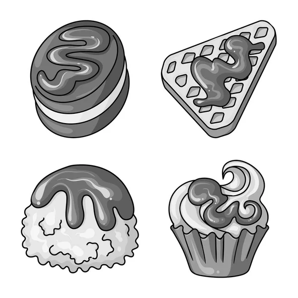 Vector design of sweet and caramel logo. Set of sweet and culinary vector icon for stock. — Stock Vector