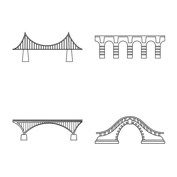 Illustrazione vettoriale dell'icona di vista e connessione. Raccolta di icone vettoriali di vista e costruzione per stock . — Vettoriale Stock