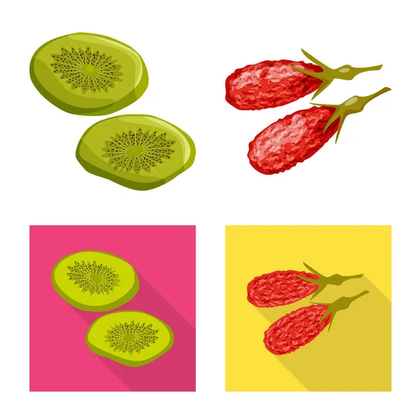 Ilustración vectorial de alimentos y logotipo crudo. Colección de alimentos y naturaleza vector de stock ilustración . — Vector de stock