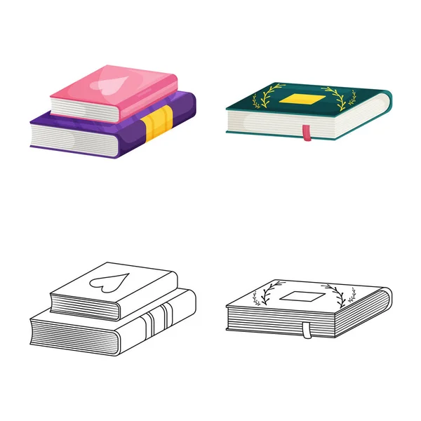 Isolerade objekt av utbildning och täck-ikonen. Samling av utbildning och bokhandel vektor ikon för lager. — Stock vektor