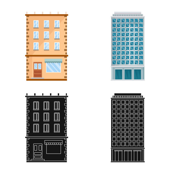 Vector design of municipal and center sign. Collection of municipal and estate stock symbol for web.