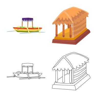 Vektör tasarımı ve seyahat logosu. Toplama ve geleneksel hisse senedi vektör çizim.