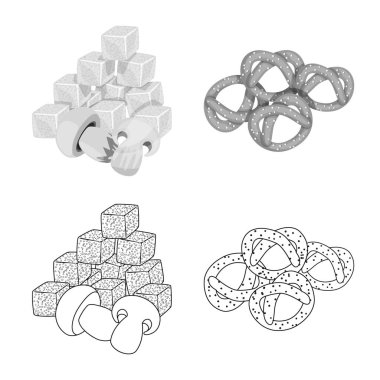 Tat ve daiç sembolü yalıtılmış nesne. Tat ve organik hisse senedi vektör çizim koleksiyonu.