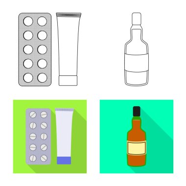 Vektör tasarımı tıbbi ve ağrı simgesi. Sağlık ve hastalık hisse senedi simgesi için web topluluğu.