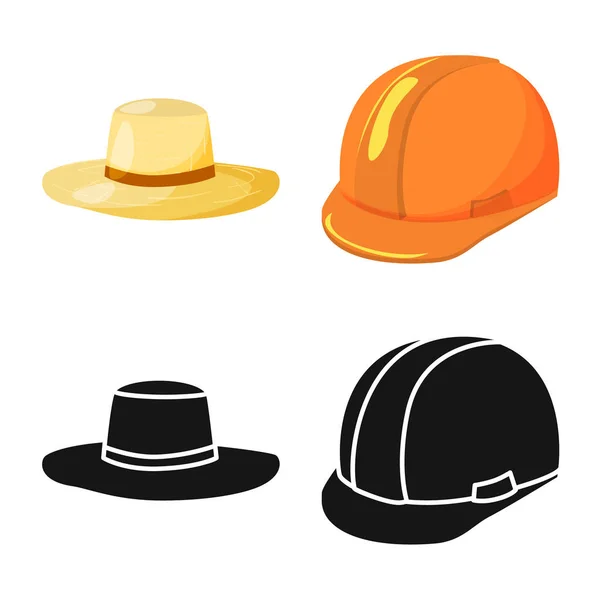 Diseño vectorial de la ropa y el signo de gorra. Colección de ropa y boina icono vectorial para stock . — Vector de stock