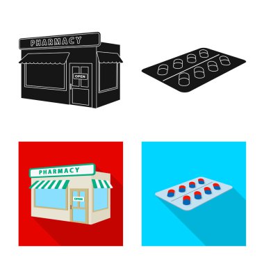 Perakende ve sağlık logo vektör tasarımı. Hisse senedi için perakende ve sağlık vektör simge kümesi.