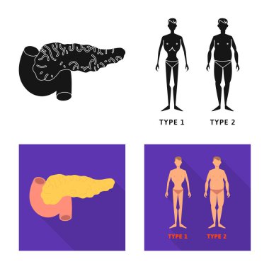 Diyet ve tedavi logosu yalıtılmış nesne. Web için diyet ve ilaç hisse senedi simgesi kümesi.