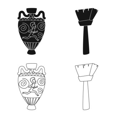 Hikaye ve bileşen sembolü yalıtılmış nesne. Hisse senedi için hikaye ve öznitelikleri vektör simge kümesi.