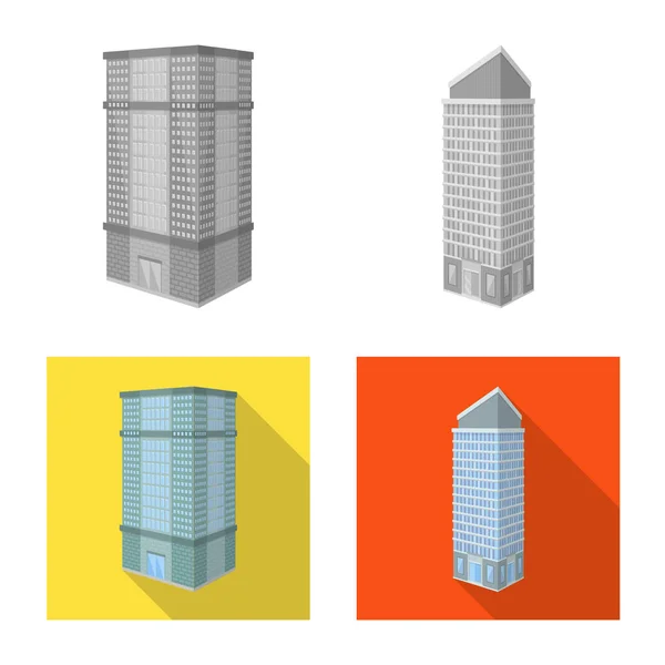 Vector ontwerp van bouw en teken. Verzameling van bouw en landgoed voorraad vectorillustratie. — Stockvector