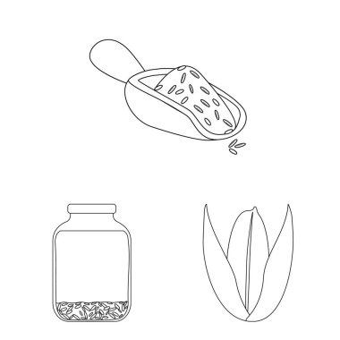 Diyet ve pişirme logosu Vektör illüstrasyon. Web için diyet ve organik stok sembolü seti.