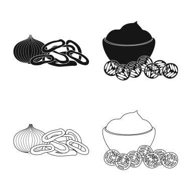 Tat ve daiç simge vektör tasarımı. Tat ve web için organik hisse senedi simgesi.