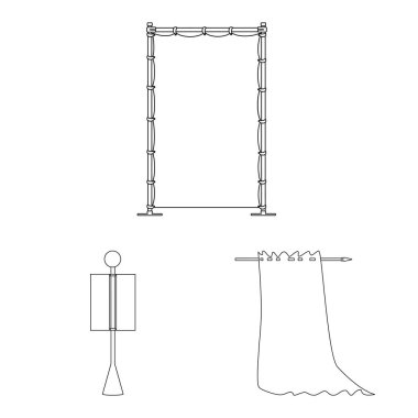 Boş ve tuval işaretiya yalıtılmış nesne. Boş ve tekstil stok vektör illüstrasyonkoleksiyonu.