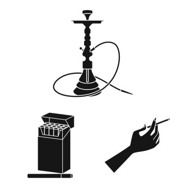 Anti ve alışkanlık işareti vektör tasarımı. Web için anti ve tütün stok sembolü seti.