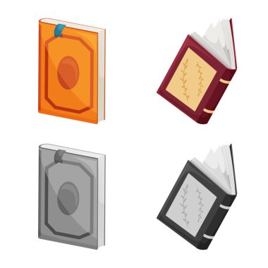 İşareti eğitim ve kapak tasarımını vektör. Eğitim ve hisse senedi için kitapçı vektör simge koleksiyonu.