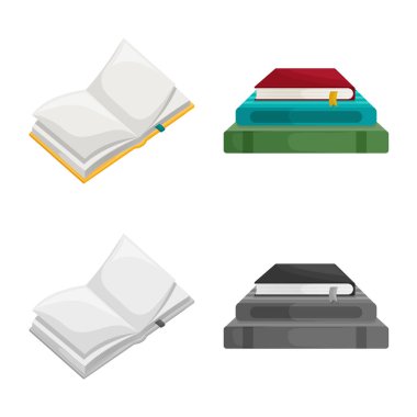 İşareti eğitim ve kapak tasarımını vektör. Eğitim ve hisse senedi için kitapçı vektör simge kümesi.