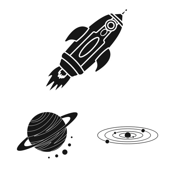 Ilustración vectorial de colonización y signo del cielo. Conjunto de colonización y símbolo de stock de galaxias para web . — Archivo Imágenes Vectoriales