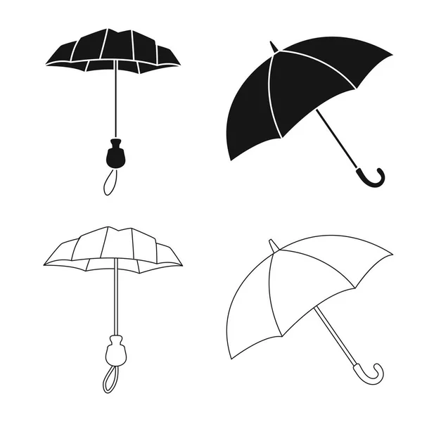 Objeto isolado de proteção e símbolo fechado. Conjunto de proteção e símbolo de estoque chuvoso para web . —  Vetores de Stock