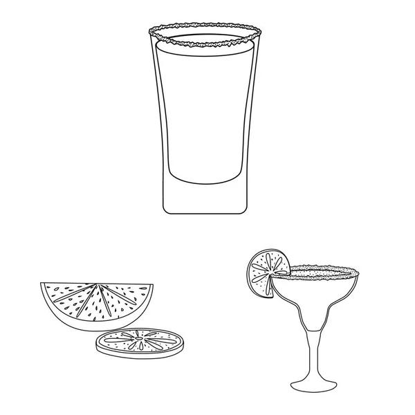 Illustrazione vettoriale del Messico e simbolo della tequila. Collezione Messico e icona vettoriale fiesta per magazzino . — Vettoriale Stock