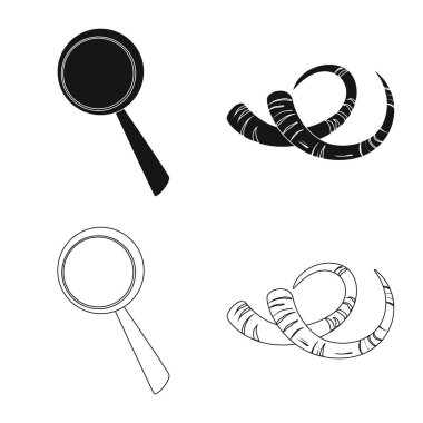 Hikaye ve öğeler logo vektör Illustration. Hisse senedi için hikaye ve öznitelikleri vektör simge kümesi.