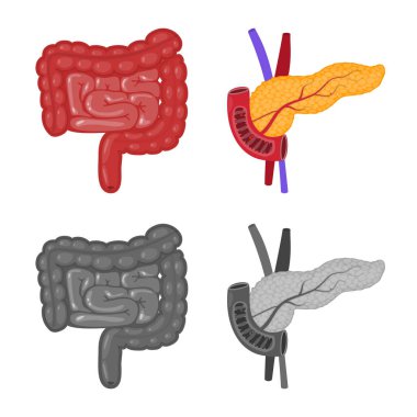 Biyoloji ve bilimsel logo vektör çizimi. Hisse senedi için biyoloji ve laboratuvar vektör simge kümesi.