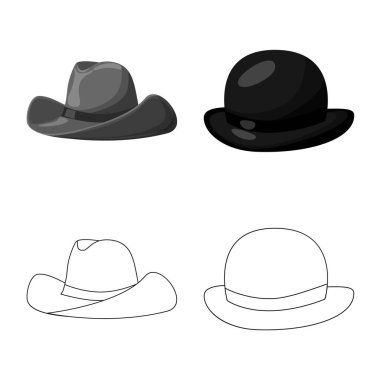 Giyim ve kap logo vektör Illustration. Giyim ve bere hisse senedi simgesi için web topluluğu.