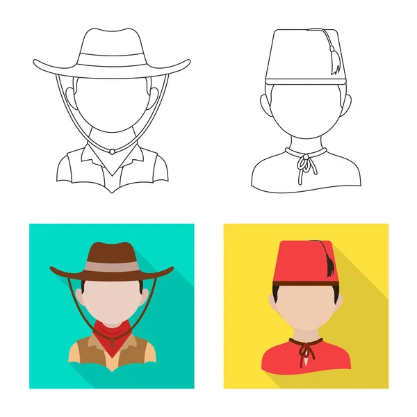 Objeto aislado de imitador e icono residente. Colección de imitador y símbolo de stock cultural para web . — Vector de stock