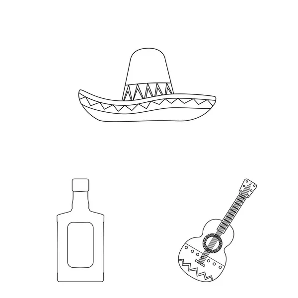 Ilustración vectorial de México y signo de tequila. Conjunto de México y fiesta vector icono para stock . — Vector de stock