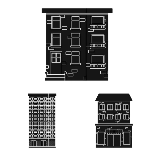 현대 부동산 로고의 벡터 그림입니다. 현대 및 웹에 대 한 건물 주식 기호 모음. — 스톡 벡터