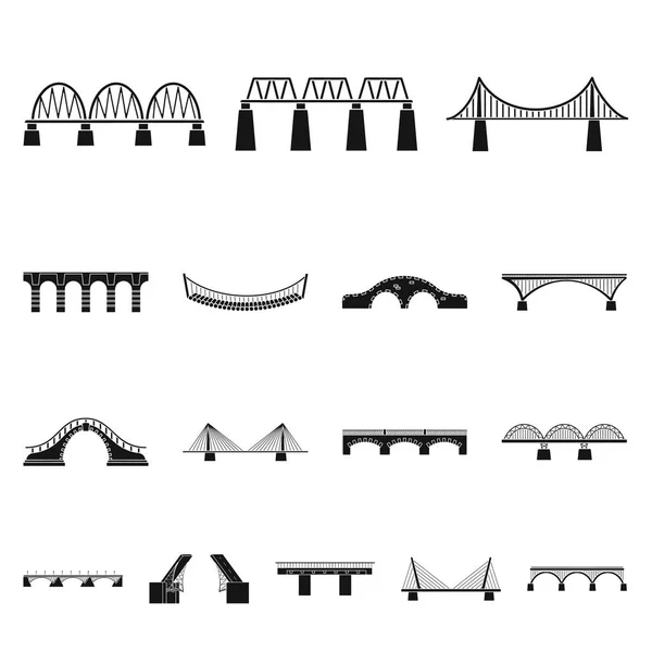Oggetto isolato di costruzione e logo laterale. Serie di costruzione e ponte stock vettoriale illustrazione . — Vettoriale Stock
