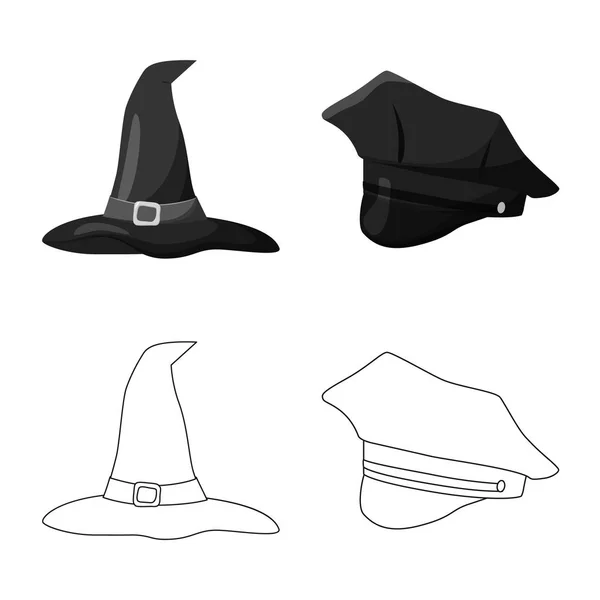 의류와 모자 로고의 고립 된 개체입니다. 의류 및 재고에 대 한 베 레모 벡터 아이콘의 컬렉션. — 스톡 벡터