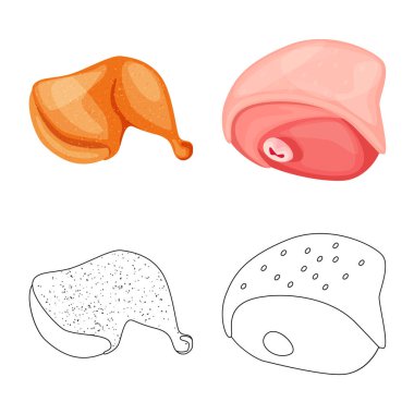 Ürün ve kümes hayvanları işareti vektör Illustration. Hisse senedi için ürün ve tarım vektör simge topluluğu.