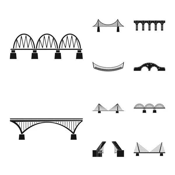 Vector design of construct and side sign. Set of construct and bridge stock vector illustration. — Stock Vector