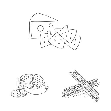 Tat ve gevrek simgesi vektör tasarımı. Tat ve pişirme stok vektör illüstrasyon koleksiyonu.