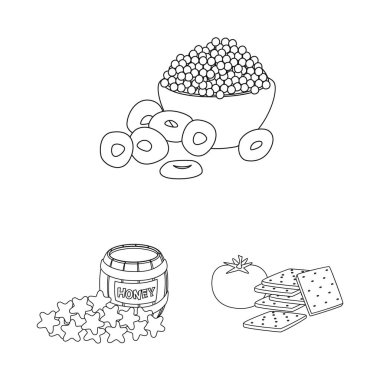 Tat izole nesne ve gevrek işareti. Web için tat ve pişirme stok sembolü koleksiyonu.