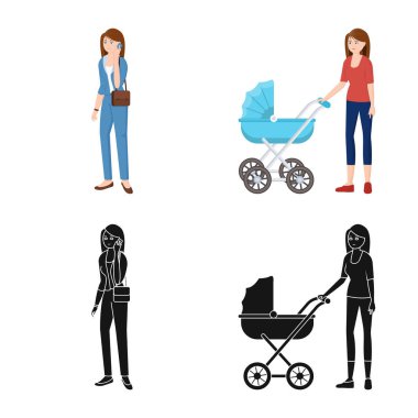 Vektör Illustration karakter ve avatar sembolü. Karakter ve portre hisse senedi simgesi için web topluluğu.