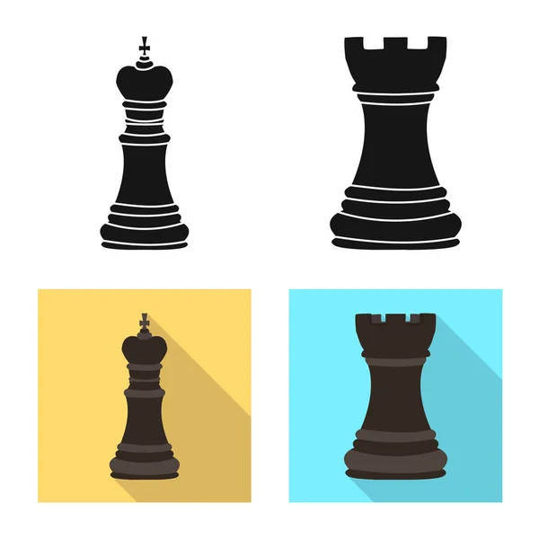 Geïsoleerde object van schaakmat en dunne teken. Set schaakmat en doel vector pictogram voor voorraad. — Stockvector