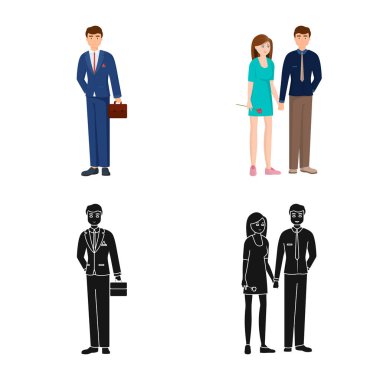 Karakter ve avatar logo vektör tasarımı. Karakter ve portre hisse senedi simgesi için web topluluğu.