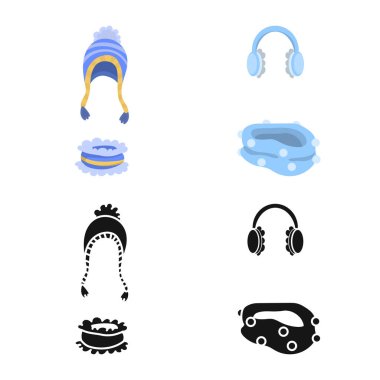 Giysi ve doku yalıtılmış nesne simgesi. Elbiselerini ayarla ve stok için vektör simge hava.