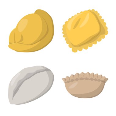 Köfte ve gıda sembolü izole nesne. Web için köfte ve doldurulmuş stok sembolü seti.