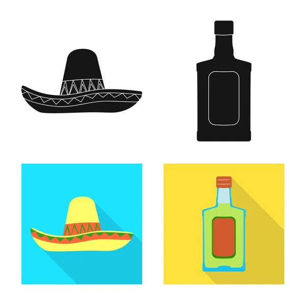 Ilustración vectorial de café e icono latino. Colección de café y el símbolo de stock nacional para la web . — Vector de stock