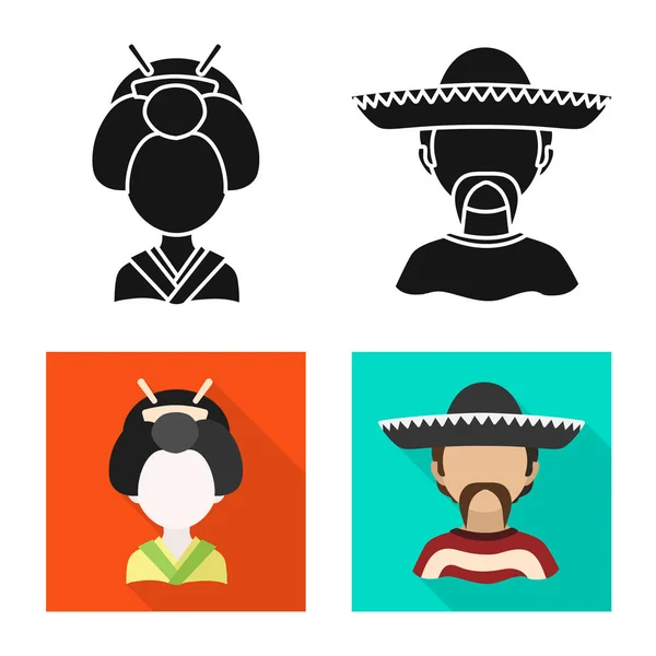 Objeto aislado de imitador y símbolo residente. Colección de imitador e icono de vector de cultura para stock . — Vector de stock