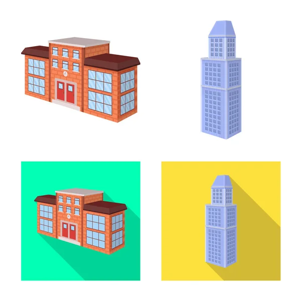 Eristetty kohde rakentamisen ja rakennuksen merkki. Rakennus- ja kiinteistökannan vektorien havainnollistaminen . — vektorikuva