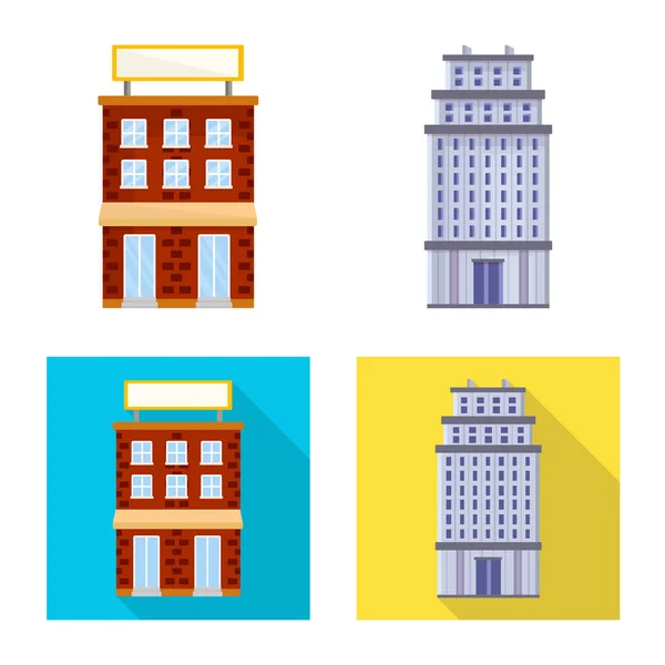 Ilustración vectorial del logotipo municipal y central. Colección de icono vectorial municipal y patrimonial para stock . — Archivo Imágenes Vectoriales