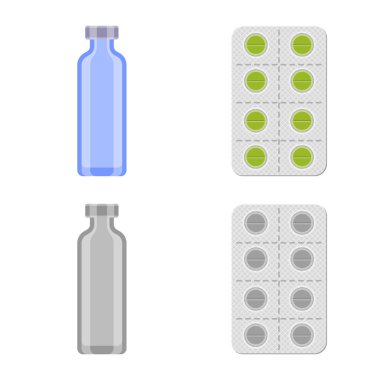 Perakende ve sağlık simge vektör Illustration. Perakende ve sağlık hisse senedi vektör çizim seti.