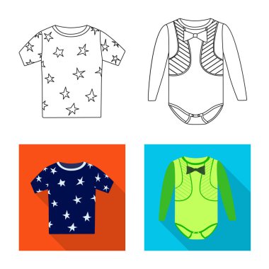 Moda ve giysi logo vektör tasarımı. Web için moda ve pamuk hisse senedi simgesi kümesi.