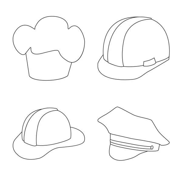 Diseño vectorial de la cabeza y el símbolo de la siesta. Conjunto de casco y casco símbolo de stock para web . — Archivo Imágenes Vectoriales