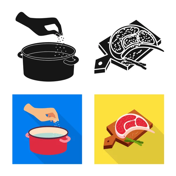 Vektor design av matlagning och havet tecken. Uppsättning av matlagning och bakning vektor ikonen för lager. — Stock vektor