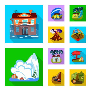 Çökme ve çevre sembolü vektör illüstrasyon. Çökme ve imdat stok vektör illüstrasyon koleksiyonu.